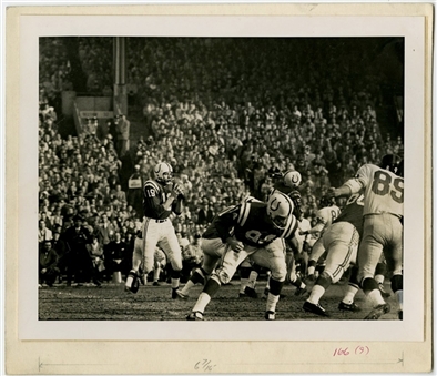 1959 NFL Championship Game Colts vs. Giants Type 1 Photos - Lot of (7)